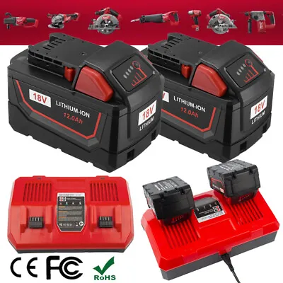 9.0Ah For Milwaukee For M18 18V 12.0AH Lithium XC 48-11-1890 Battery / Charger • $39.99