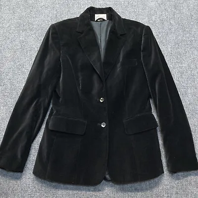 Carriole Black Velvet Blazer Women's Size 10 100% Cotton • $15.77