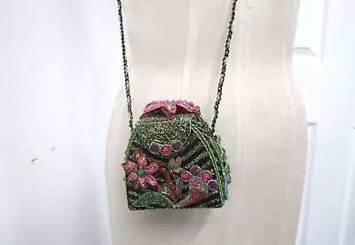 Vintage Mary Frances Beaded Embroidered Minatare Floral Purse • $50