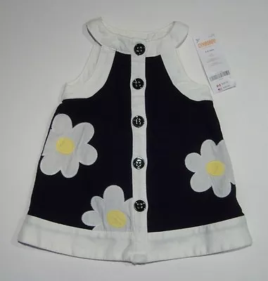 $28.95 • Buy NWT Gymboree Bee Chic 3-6 Months Black Daisy Flower Pique Mod Dress