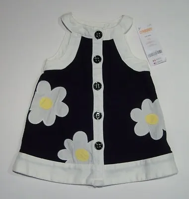 NWT Gymboree Bee Chic 3-6 Months Black Daisy Flower Pique Mod Dress • $28.95