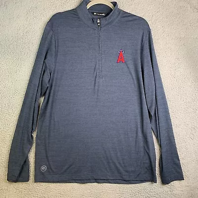 Travis Mathew Pullover Shirt Mens Large Blue Half Zip Los Angeles LA Angels • $16.63