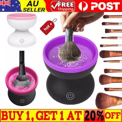 Electric Makeup Brush Cleaner Machine - Make Up Brush Cleansers Solution Brush ✨ • $19.69