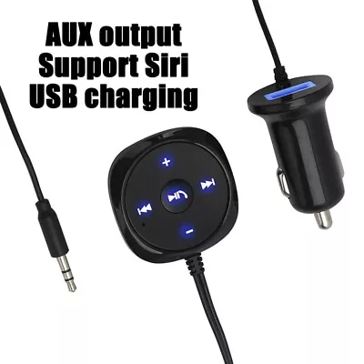 Wireless Bluetooth Audio Receiver Stereo Music Car Kit Adapter AUX USB Chargers • £8.79