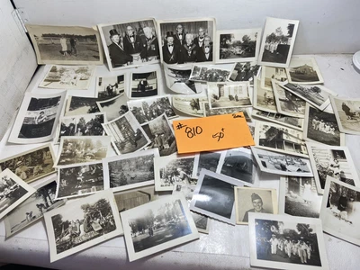 $19.99 • Buy 50+ Lot Vtg 1940's B&W Photos Snapshots Americana Cars Parade Military Hunting