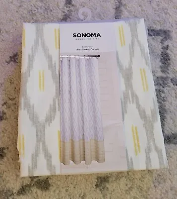 $9.99 • Buy Sonoma Good For Life Everyday Ikat Shower Bath Curtain - NEW