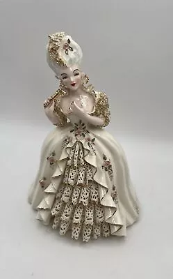 Florence Ceramics Of California Marie Antoinette Figurine In White Lace 10 READ • $79