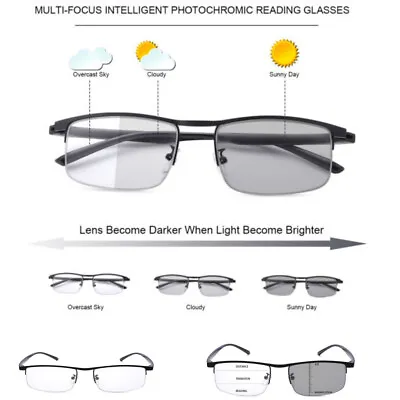 Progressive Multifocus Reading Glasses Reader Photochromic Transition Sunglasses • $9.10