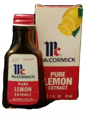 McCormick Pure Lemon Extract Glass EMPTY Bottle Prop Movie Prop Vintage 1978 • $17