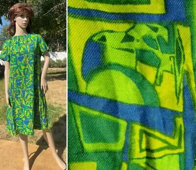 Handmade Vintage 60's Hawaiian Dress Mod Muu Aloha Psychedelic Aloha Womens OS • $53