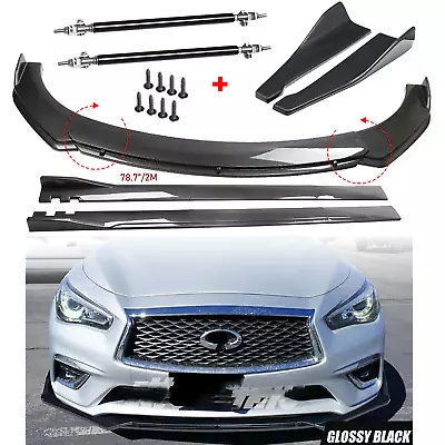 Carbon Fiber Front Bumper Rear Splitter Spoiler Side Skirt For Infiniti G35 G37 • $169.99