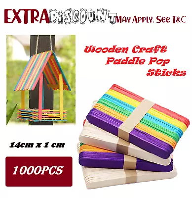 Wooden 1000pcs CoffeeTea Stirrers Craft Stick/Paddle Pop Sticks Disposable 11cm • $14