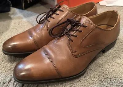 Zara Man Dress Shoes Oxford Monk Piel 11 Cognac Brown 2452/302/105 • $15