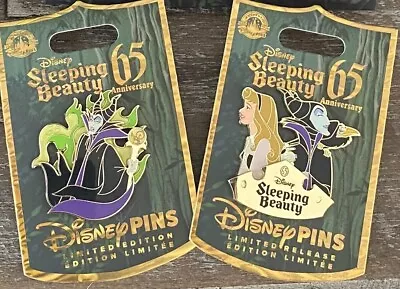 2024 Disney Maleficent Sleeping Beauty 65th Anniversary 2 Pin Lot • $47.50