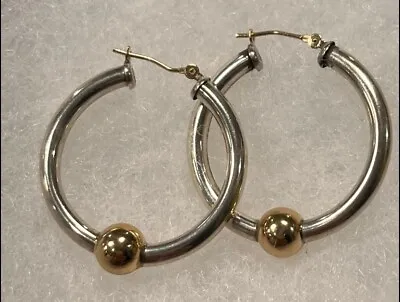 Vintage Cape Cod 14k Gold Ball Bead Sterling Silver Earrings • $135