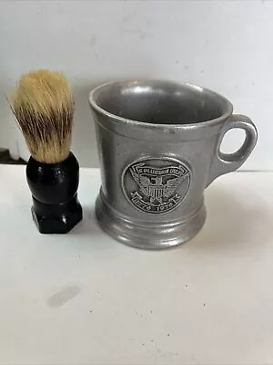 Vintage Bicentennial Pewter Shaving Mug With 1 Old Shaving Brushe • $9.99