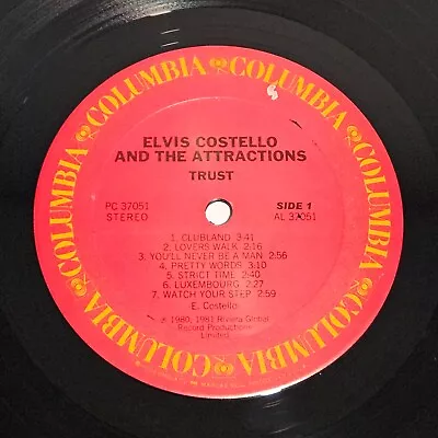 Elvis Costello And The Attractions~ Trust ~PC 37051 - Vinyl Record Album LP Only • $2.99