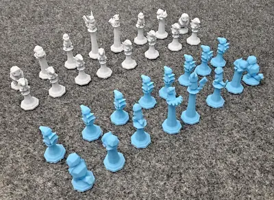 Pokémon Chess Set 3D Printed Marble And Blue Complete Pikachu Bulbasaur Vulpix • $18.74