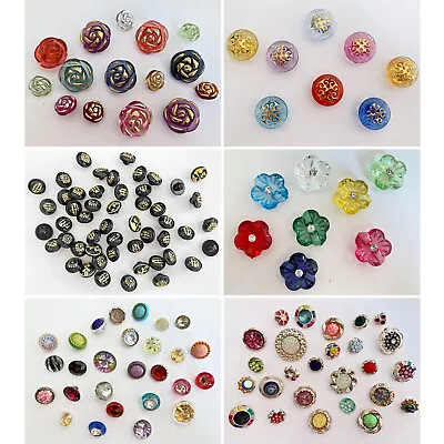 Gem Stones Buttons Acrylic Multicolour  Mixed Plastic Craft Beads Sewing Knit • £2.65
