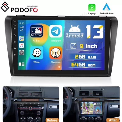 For Mazda 3 2004-2009 Car Stereo GPS Navi Radio CarPlay Android 13.0 WIFI 2+64GB • $149.99