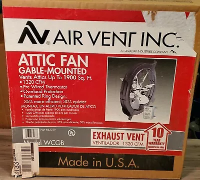 Air Vent #53319 Gable Mounted Power Fan Attic Ventilator Model WCGB • $74.99