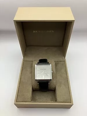 Burberry Watch Unisex BU1710 Authentic Watchbox Leather Stainless Steel Silver • $110