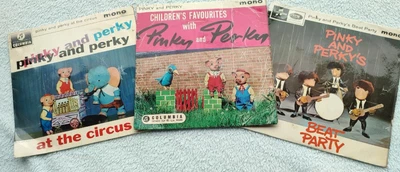 £5 • Buy Pinky And Perky-three Singles -Beat Party, At The Circus, Children's Favourites