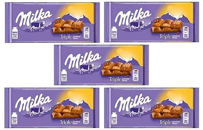 Milka Triple Caramel Filling Milk Chocolate 90g (PACK OF 5) • $18.88