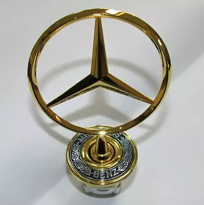 Emblem For Mercedes Star Gold 3D Hood Logo Badge W210 W202 W203 C200 W211 New • $24.99