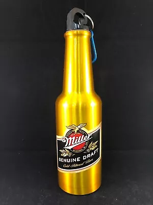 Miller Genuine Draft Aluminum Drink Water Bottle With Carabiner Screw Top 500ml • $5.52