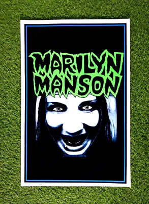 Marilyn Manson Flocked Poster Black Light Rare VTG 1995 Winterland Scorpio NOS • $110.49