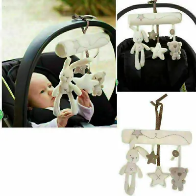 Newborn Infant Baby Pram Handbell Bed Stroller Soft Hanging Toy Animal Rattles • £6.99