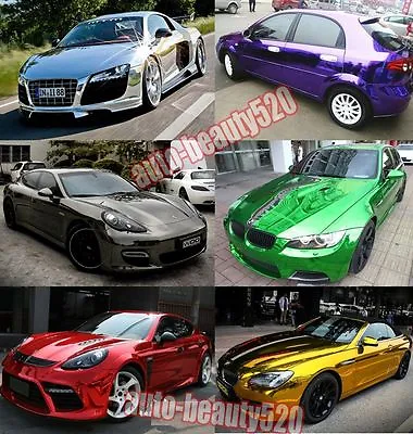 7 Colors - Whole Car Auto Glossy Mirror Chrome Vinyl Wrap Film Sheet Sticker BO • $362.99