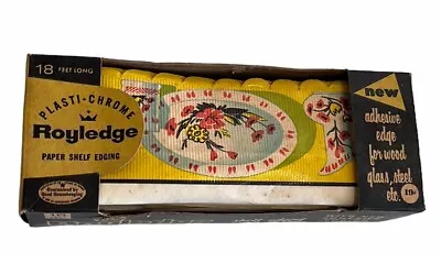 Vintage Royledge Edging Shelf Paper Kitchen Shelving 18 Feet Excellent Graphics • $24.99