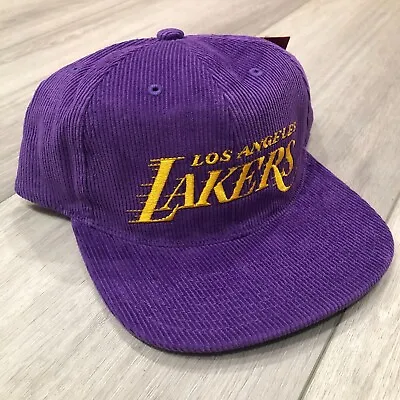 NEW! LA Lakers Corduroy Purple Snapback Hat Mitchell And Ness Vintage Retro RARE • $59.99