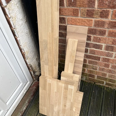 £30 • Buy Solid Oak Kitchen Worktop Off Cut Bundle 7 Pieces