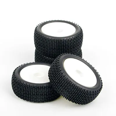 12mm Hex  RC 4Pcs Off-Road Front/Rear Rubber Tires&Wheel For HSP 1:10 Buggy Car • $22.06