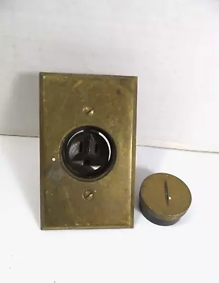 Solid Brass Outlet Cover Floor With Socket Single W/ Treaded Cap • $24.99