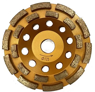 5  Premium Double Row Cup Wheel 60/80 Grit 7/8  Arbor For Grinder Concrete Stone • $29.99