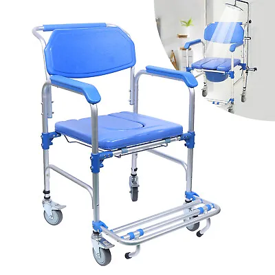 350lbs Load Wheelchair Assist Mobility Medical Transport Rolling Shower Chair • $175