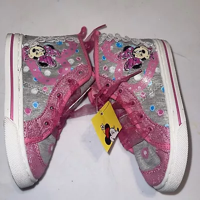 Minnie Mouse High Top Sneakers  Shoes NWT  Disney Pink Size 9 • $17.99