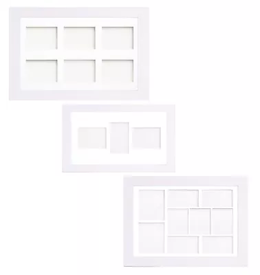 White Multi Aperture Photo Picture Frame & Mount With Choice Of 23 Mounts Design • £15.99