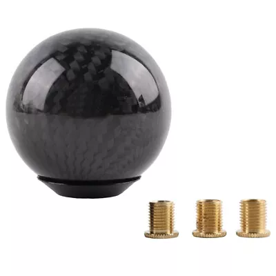 Universal Real Carbon Fiber Round Ball Shape Car Gear Shift Knob Shifter Lever • $13.99