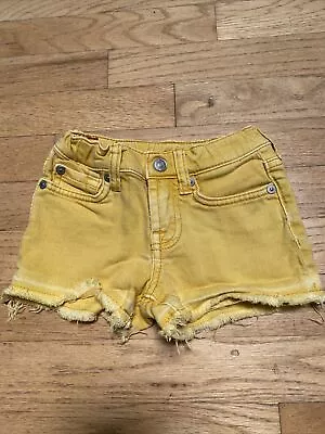 7 For All Mankind Toddler Jean Denim Shorts Yellow Size 4 • $14