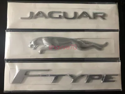 3x Glossy Silver Emblem Rear Badge Decal For Jaguar 2017+ Ftype V6 R S F-TYPE • $37.99