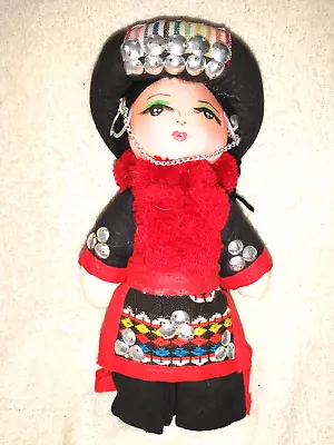 Vintage Folk Art Doll Thailand Hmong Traditional Hill Tribe A53 • $19.99