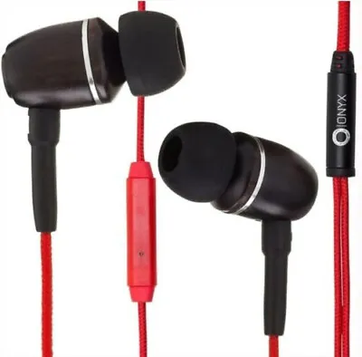 Onyx ELO Premium Genuine Wood In-ear Noise-isolating Headphones Red NEW • $12.95