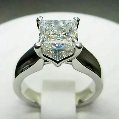 3 CT Simulated Moissanite Solitaire Engagement Ring Real 925 Sterling Silver • $81.91