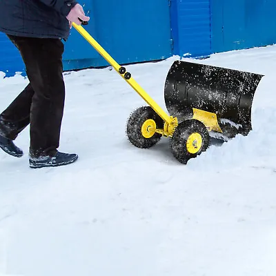 74*47cm Iron Yellow T-Handle Black Blade Adjustable Human-Powered Snow Plow • $85.89