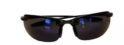 Maui Jim Sunglasses MJ-405-02 Makaha Black Half Frames Blue Lens • $57